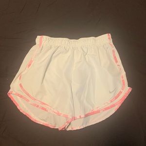 Women's Nike Dri-Fit Tempo Running Shorts White Pink Size Medium
